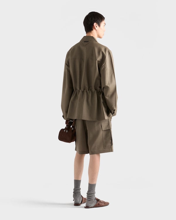 Mohair and wool safari jacket - Military Green Mohair and wool safari jacket - Military Green