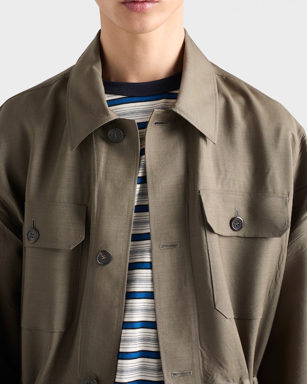 Mohair and wool safari jacket - Military Green Mohair and wool safari jacket - Military Green