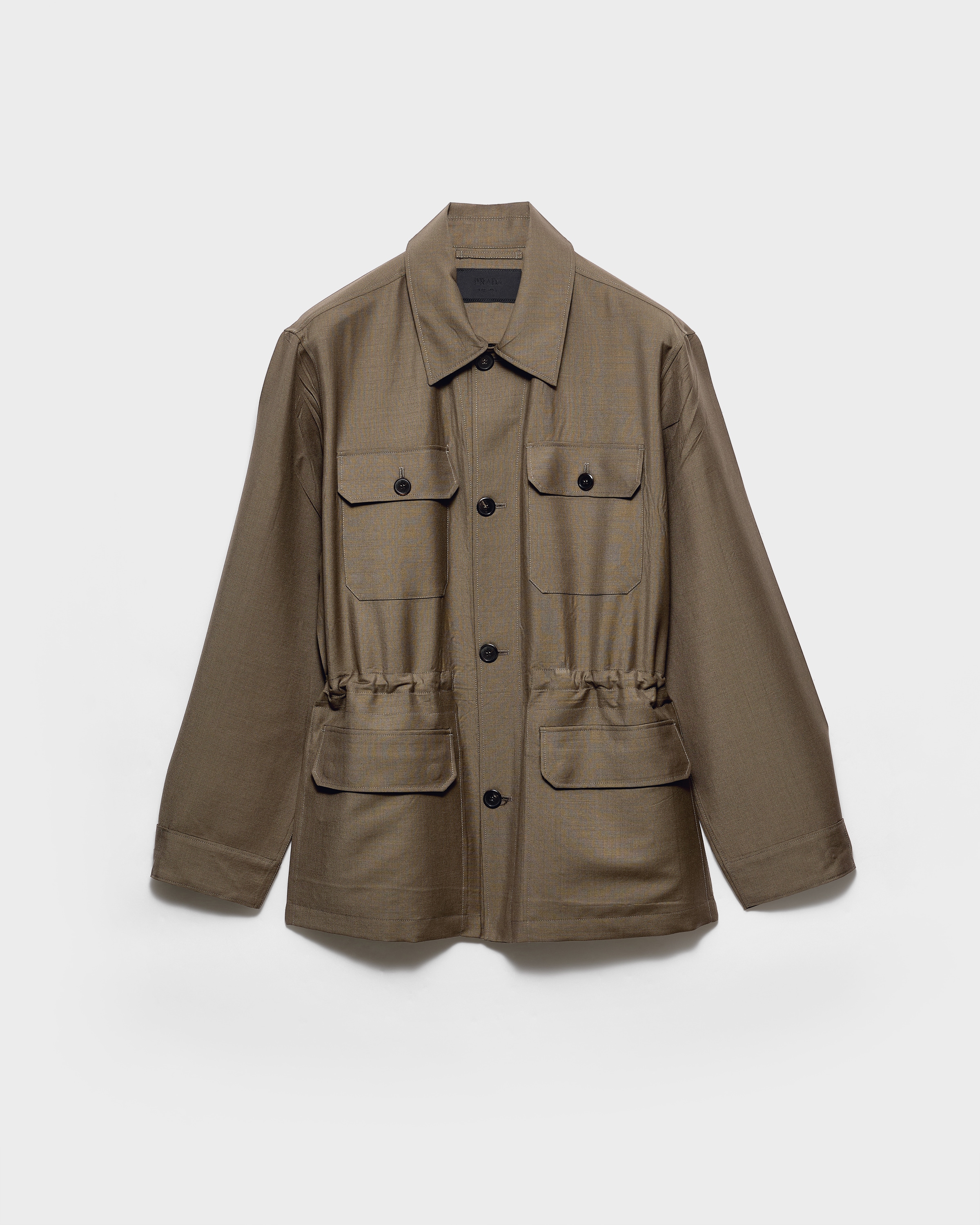 Forest Green Mohair and wool safari jacket | PRADA - Saudi Arabia