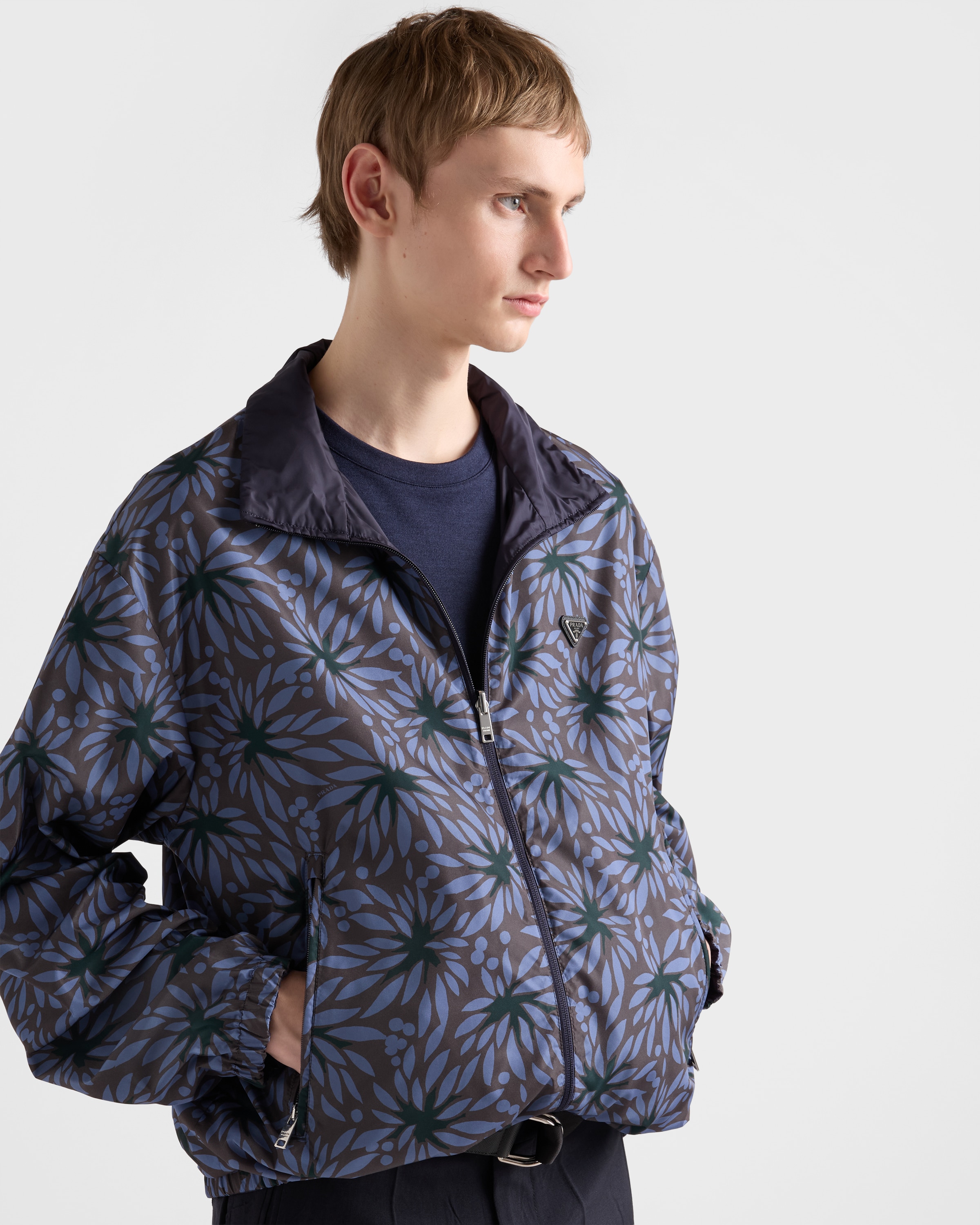 Blue/Black Reversible Re-Nylon jacket | PRADA - United States
