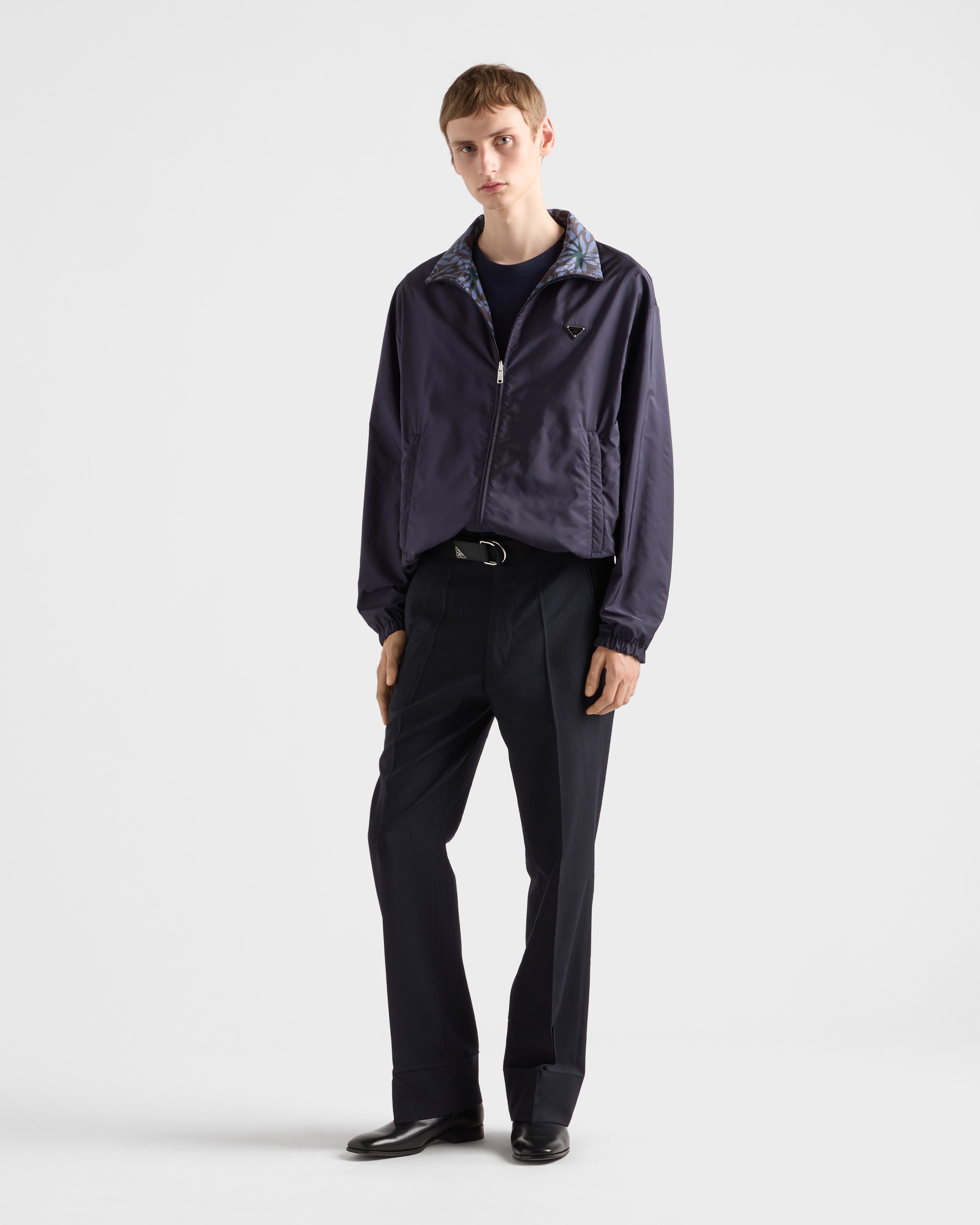 ブルー/ブラック リバーシブル Re-nylon ジャケット | PRADA - 日本