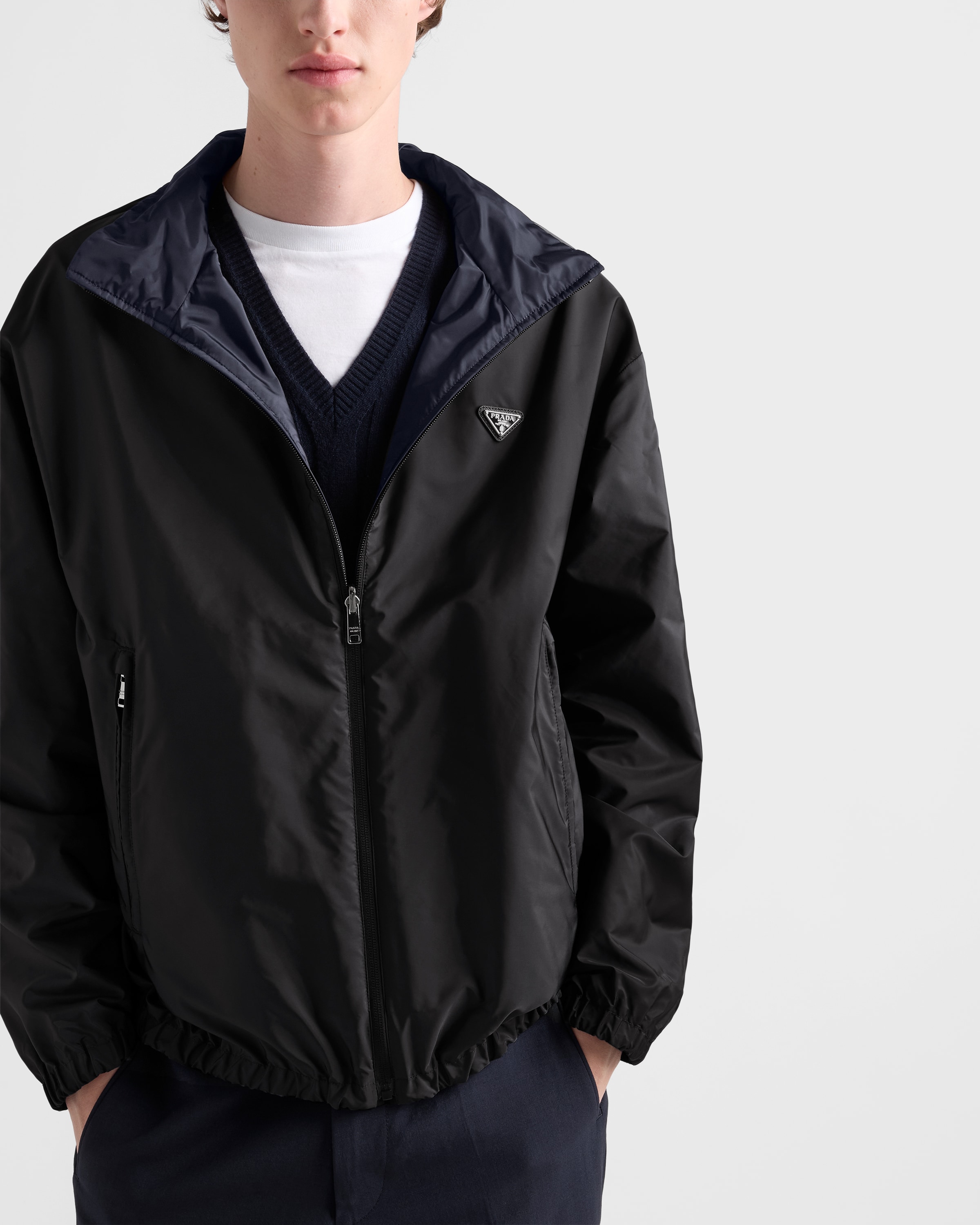 Black/Blue Re-Nylon jacket | PRADA