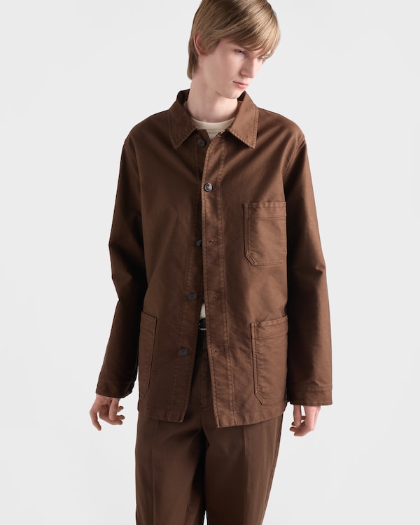 コットン ブルゾンジャケット - タバコブラウン コットン ブルゾンジャケット - タバコブラウン