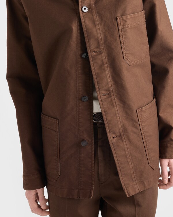 コットン ブルゾンジャケット - タバコブラウン コットン ブルゾンジャケット - タバコブラウン