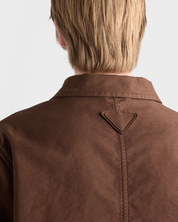 コットン ブルゾンジャケット - タバコブラウン コットン ブルゾンジャケット - タバコブラウン