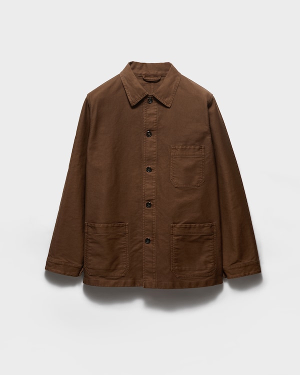 コットン ブルゾンジャケット - タバコブラウン コットン ブルゾンジャケット - タバコブラウン