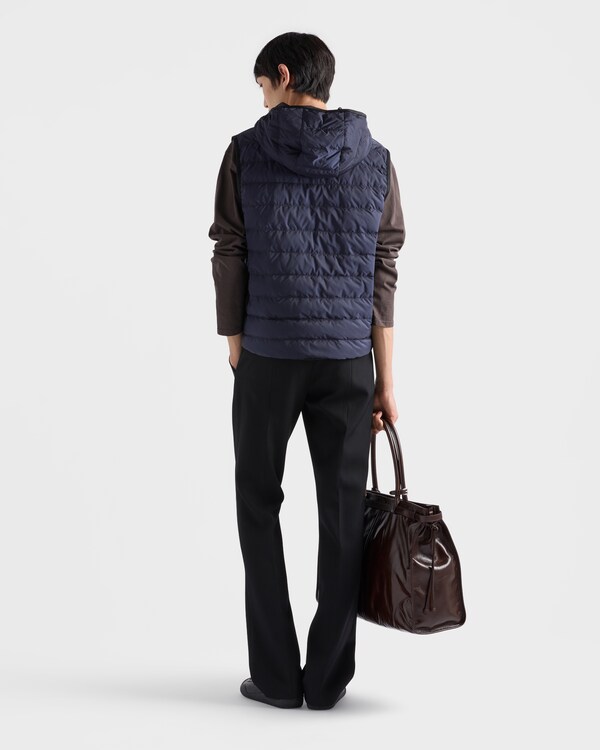 Re-Nylon down vest - Blue Re-Nylon down vest - Blue