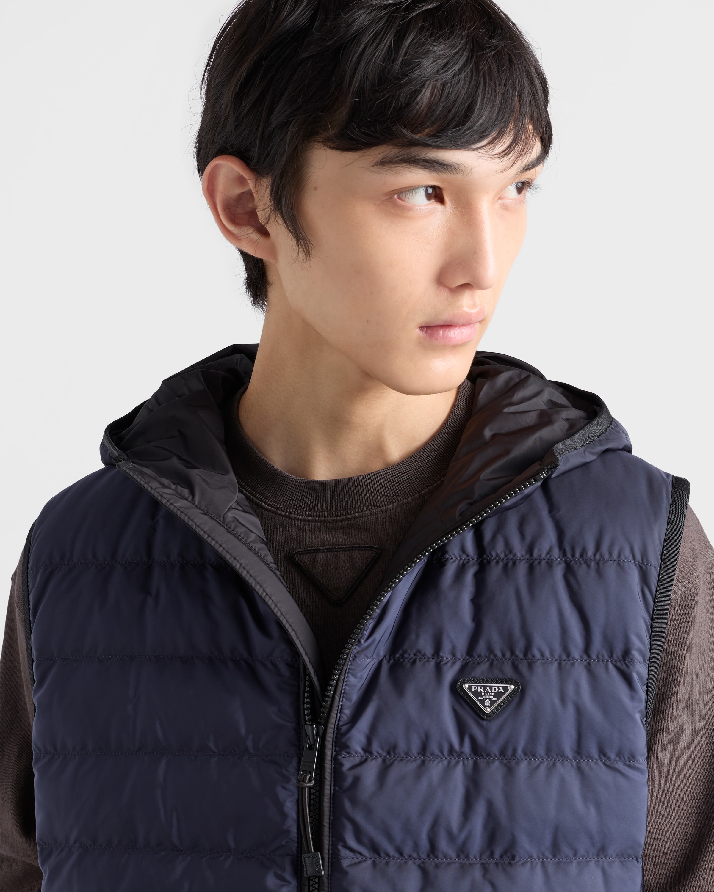 Blue Re-nylon Down Vest | PRADA - Singapore