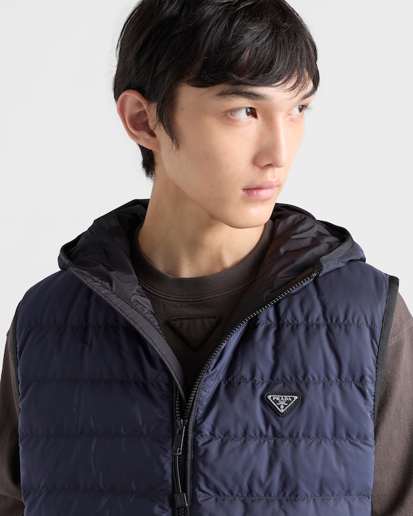 Re-Nylon down vest - Blue Re-Nylon down vest - Blue