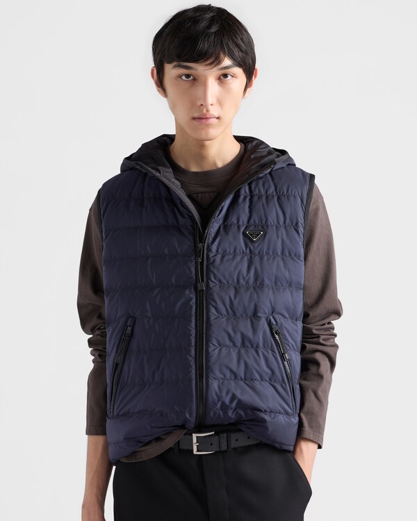 Re-Nylon down vest - Blue Re-Nylon down vest - Blue