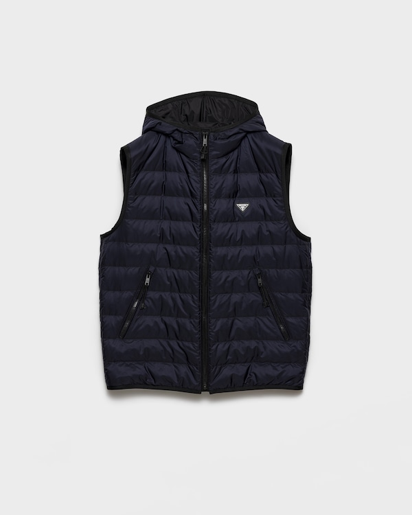 Re-Nylon down vest - Blue Re-Nylon down vest - Blue