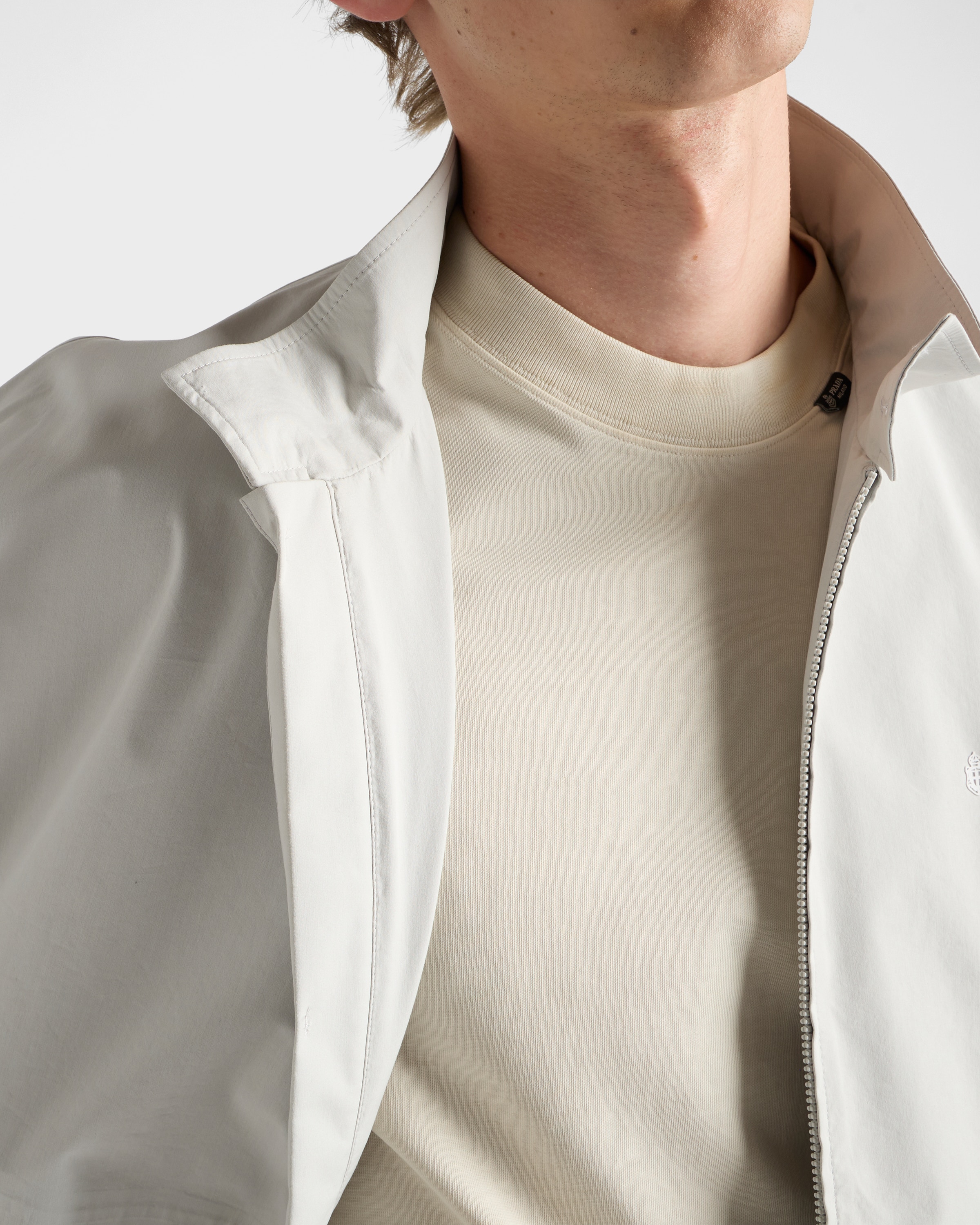 Chalk White Technical fabric jacket | PRADA - United States