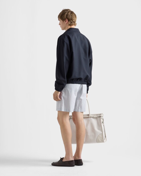 Mohair wool blouson jacket - Navy Mohair wool blouson jacket - Navy