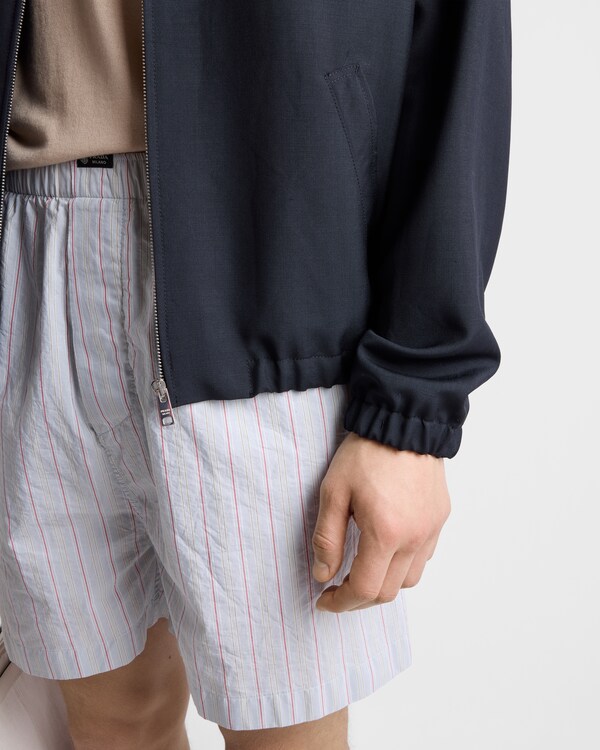 Mohair wool blouson jacket - Navy Mohair wool blouson jacket - Navy