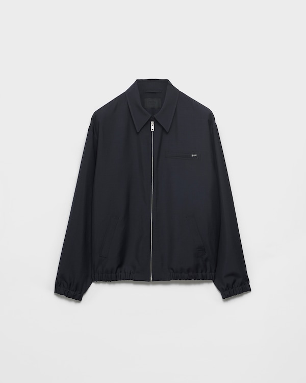 Mohair wool blouson jacket - Navy Mohair wool blouson jacket - Navy