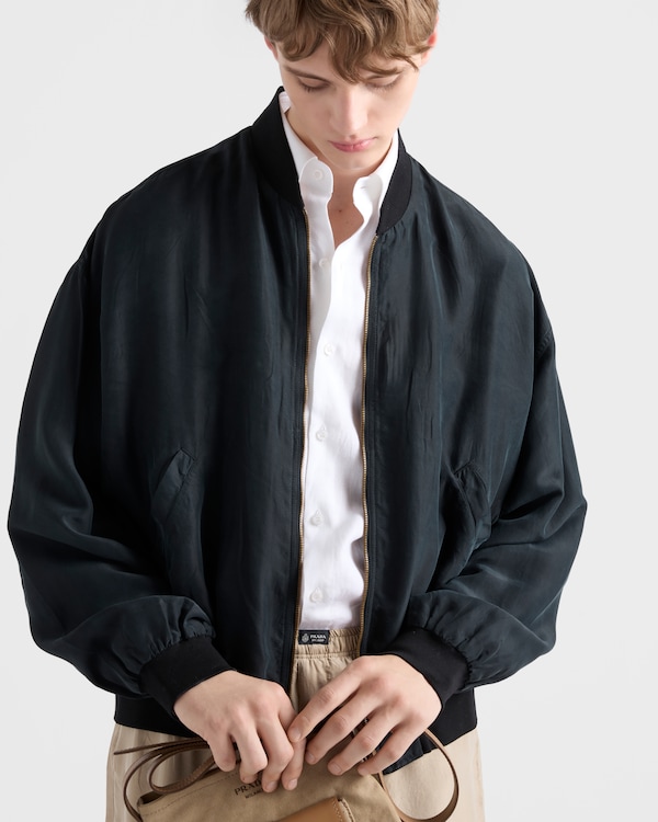 Bomber en soie - Noir Bomber en soie - Noir