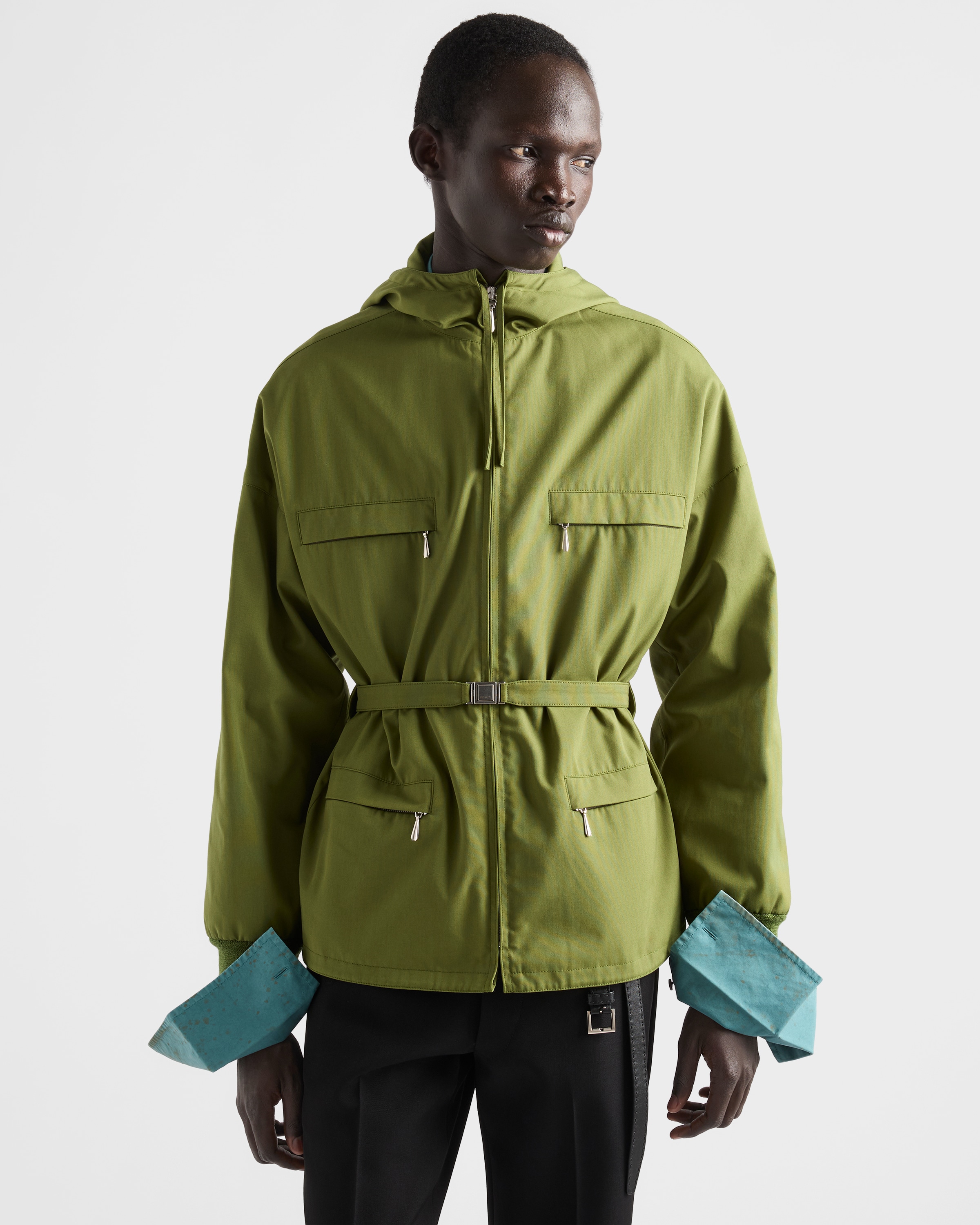 Grass Green Technical Fabric Jacket | PRADA - United States