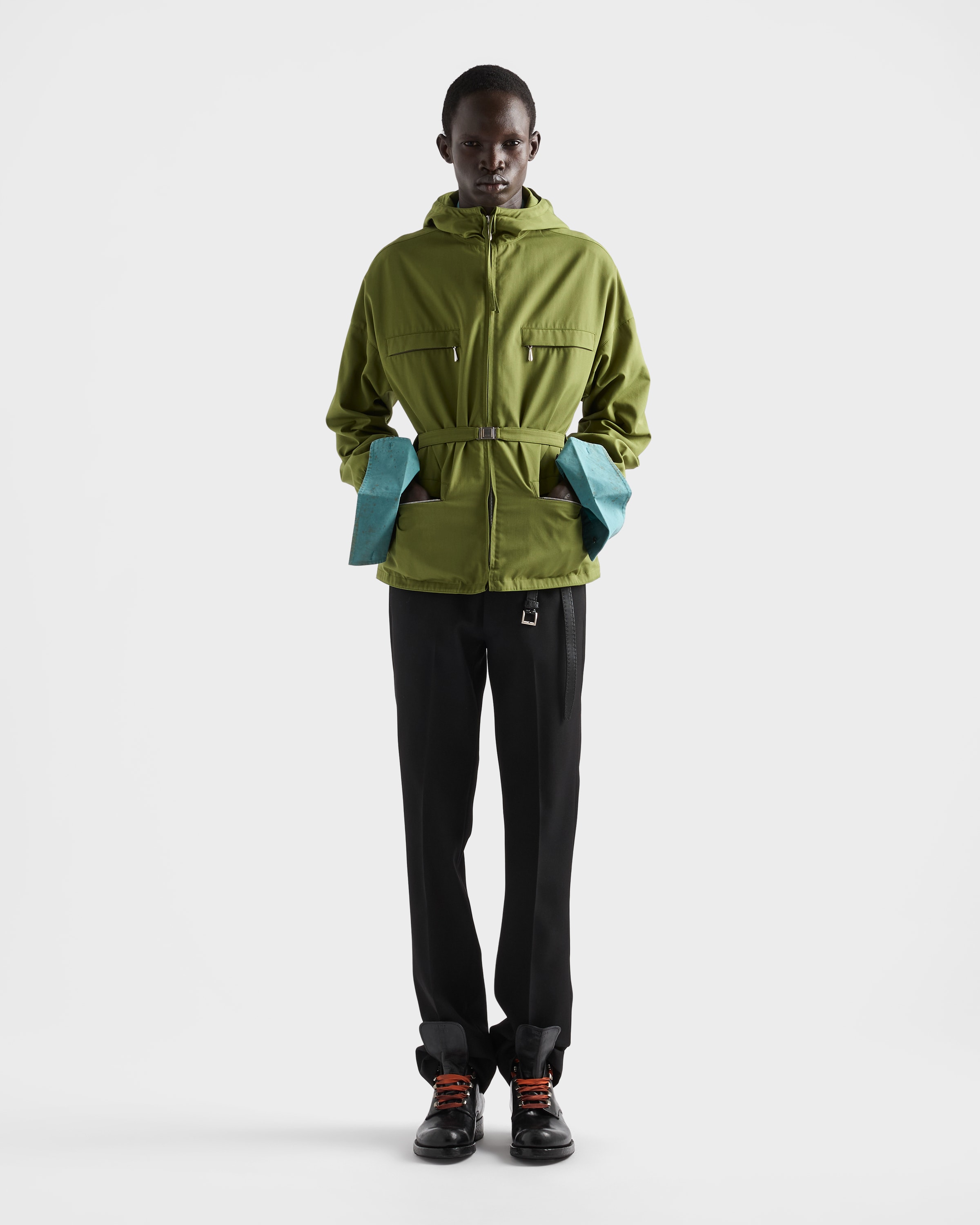 Grass Green Technical Fabric Jacket | PRADA - United States