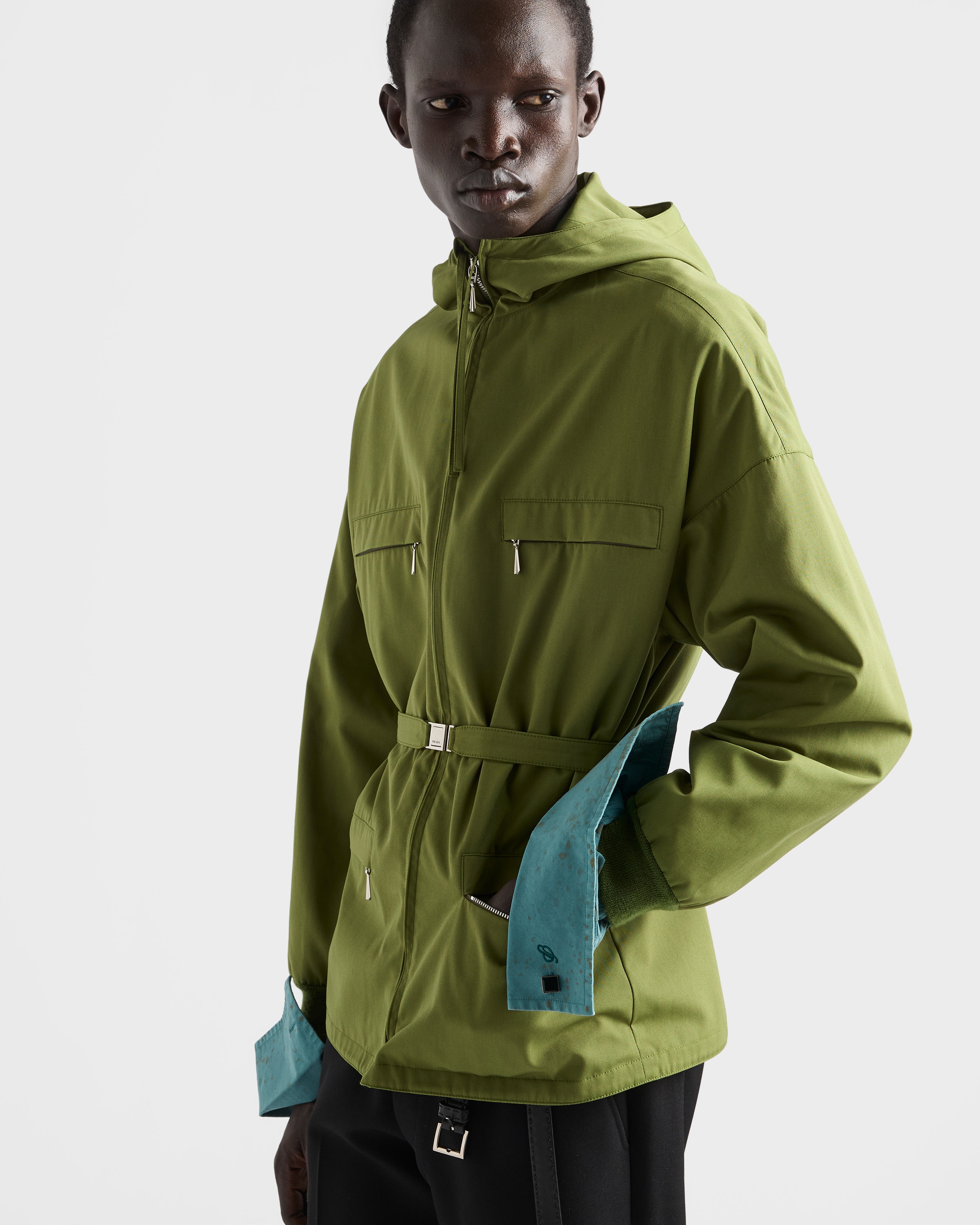 Grass Green Technical Fabric Jacket | PRADA - United States