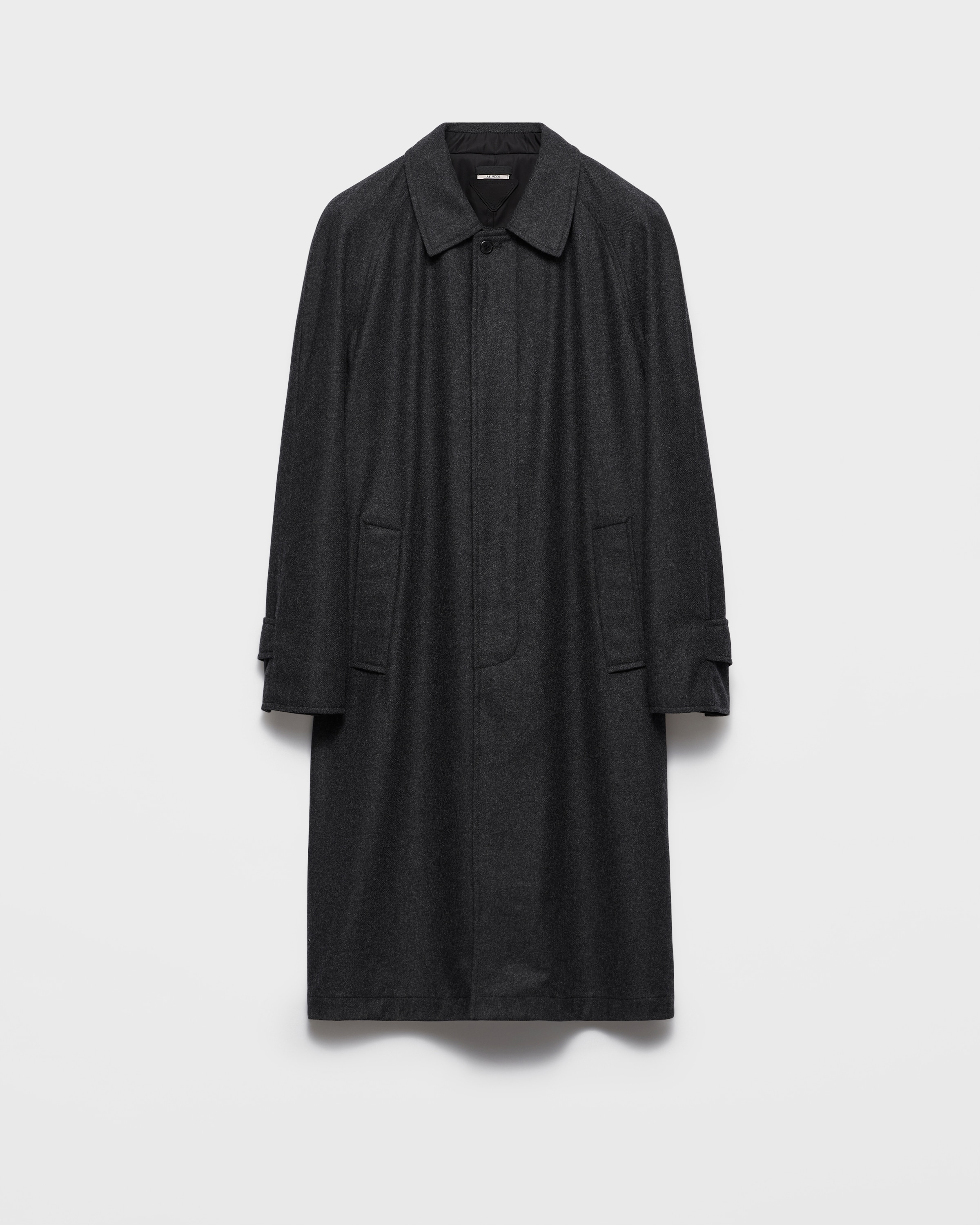 新品未使用Pleddy Roden Double Wool Coat Anthracite Gray Re-wool Coat | PRADA - Singapore