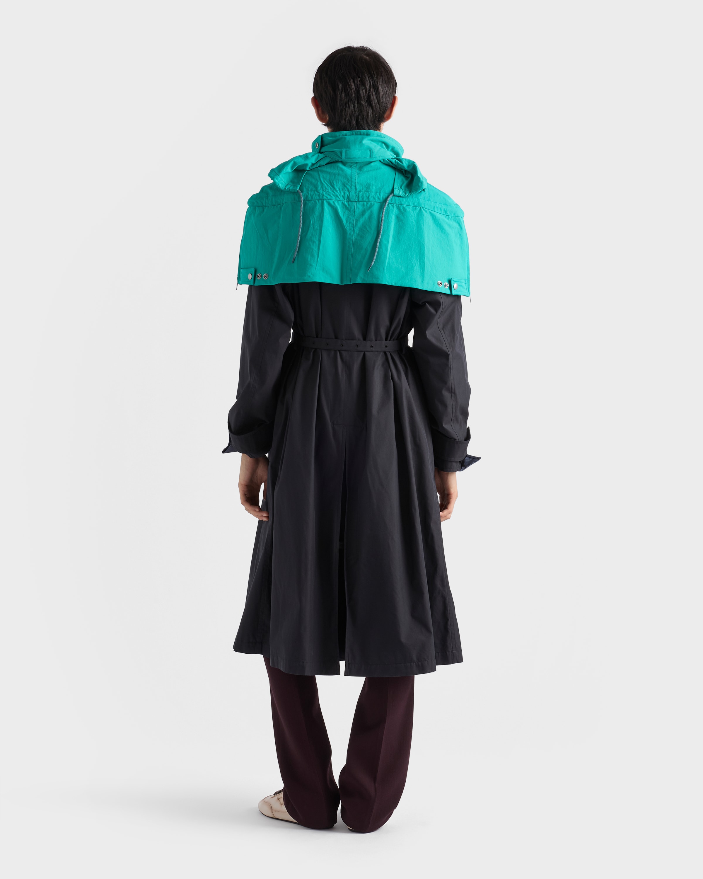 Black Cotton Blend Coat | PRADA - United States