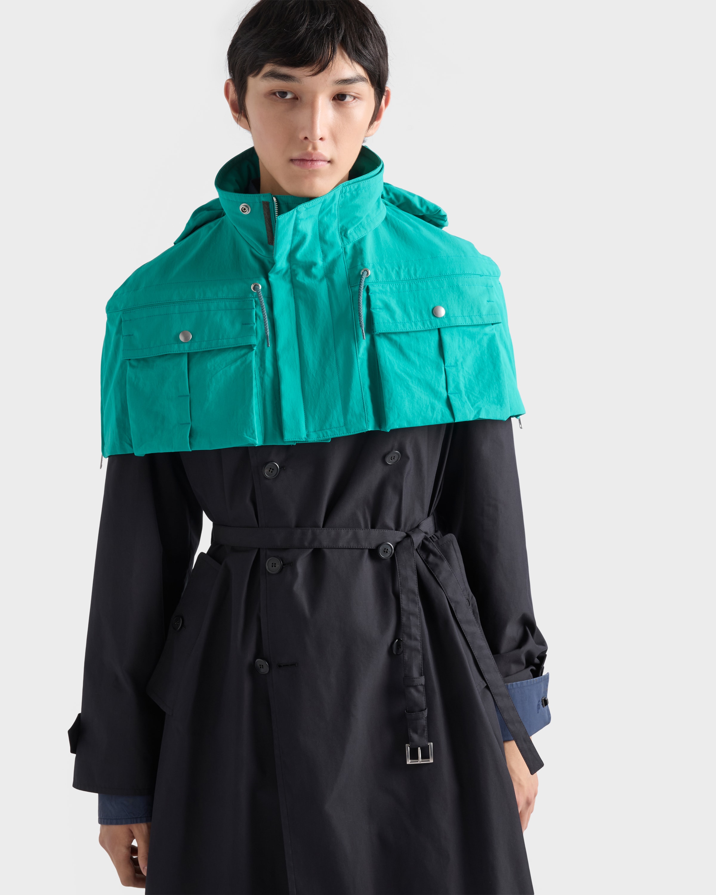 ブラック コットンブレンド コート | PRADA - 日本