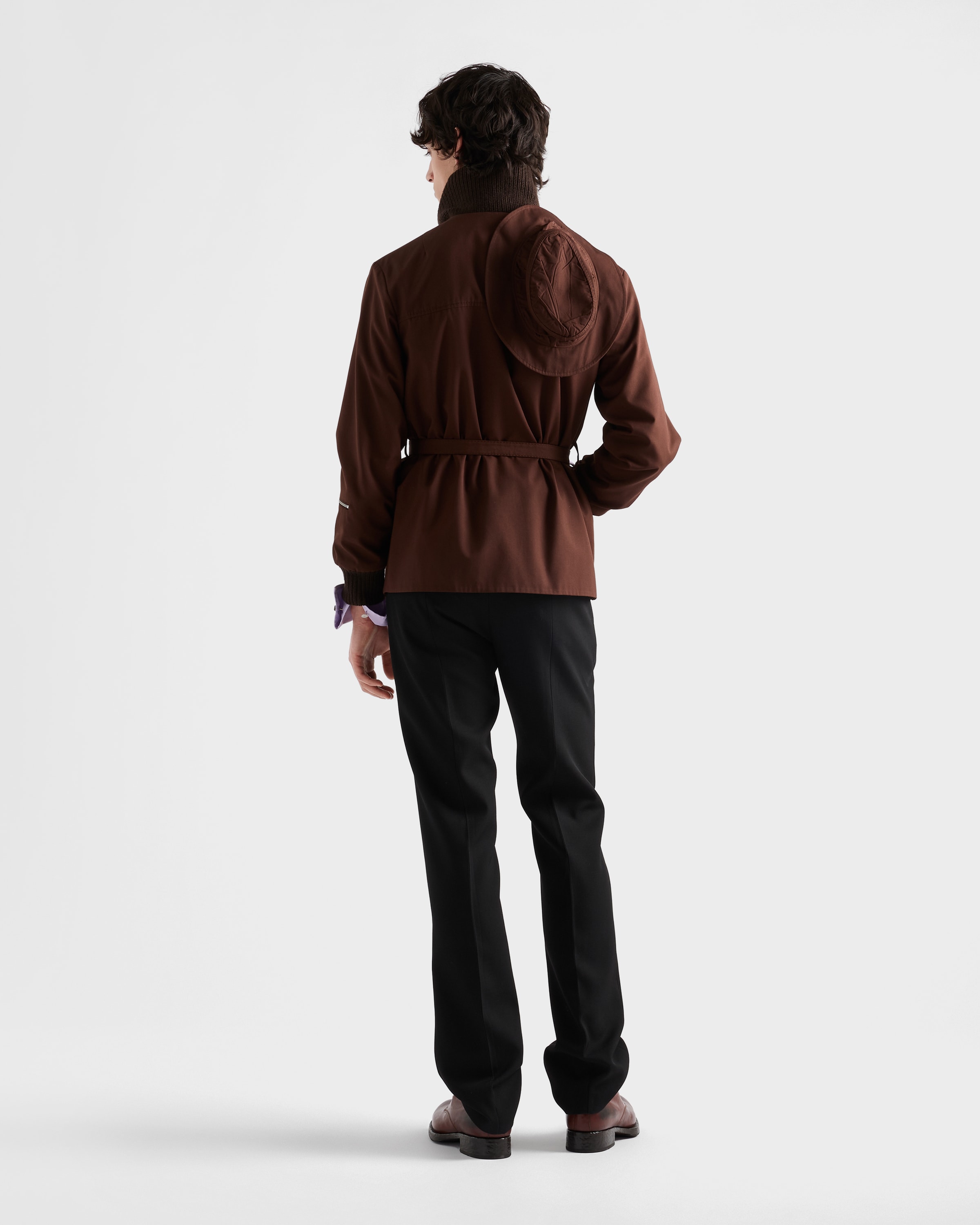 Cocoa Brown Technical Fabric Jacket | PRADA - United States