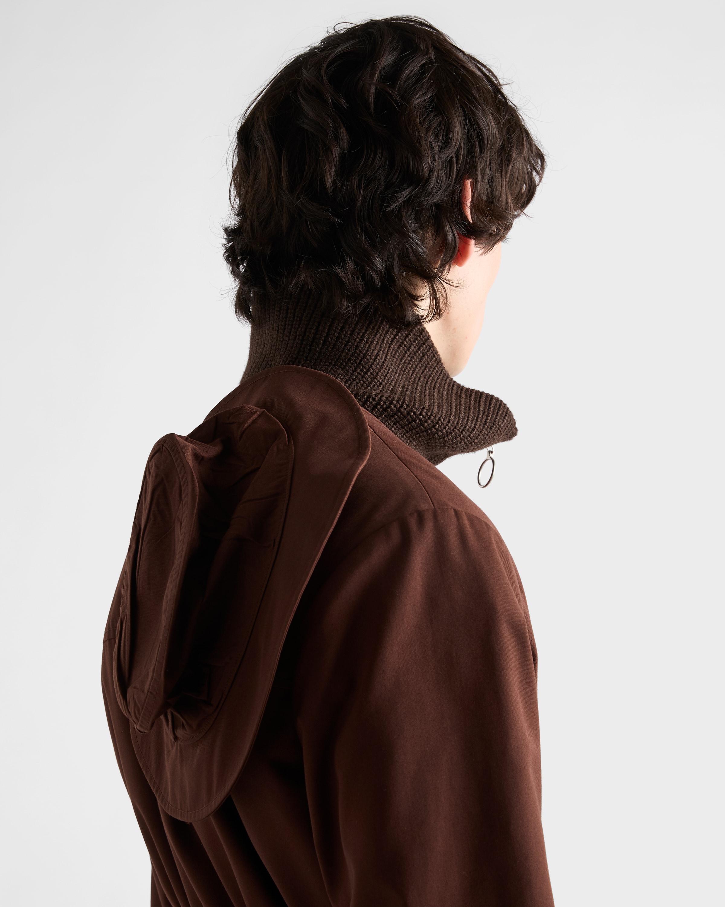 Cocoa Brown Technical Fabric Jacket | PRADA - United States