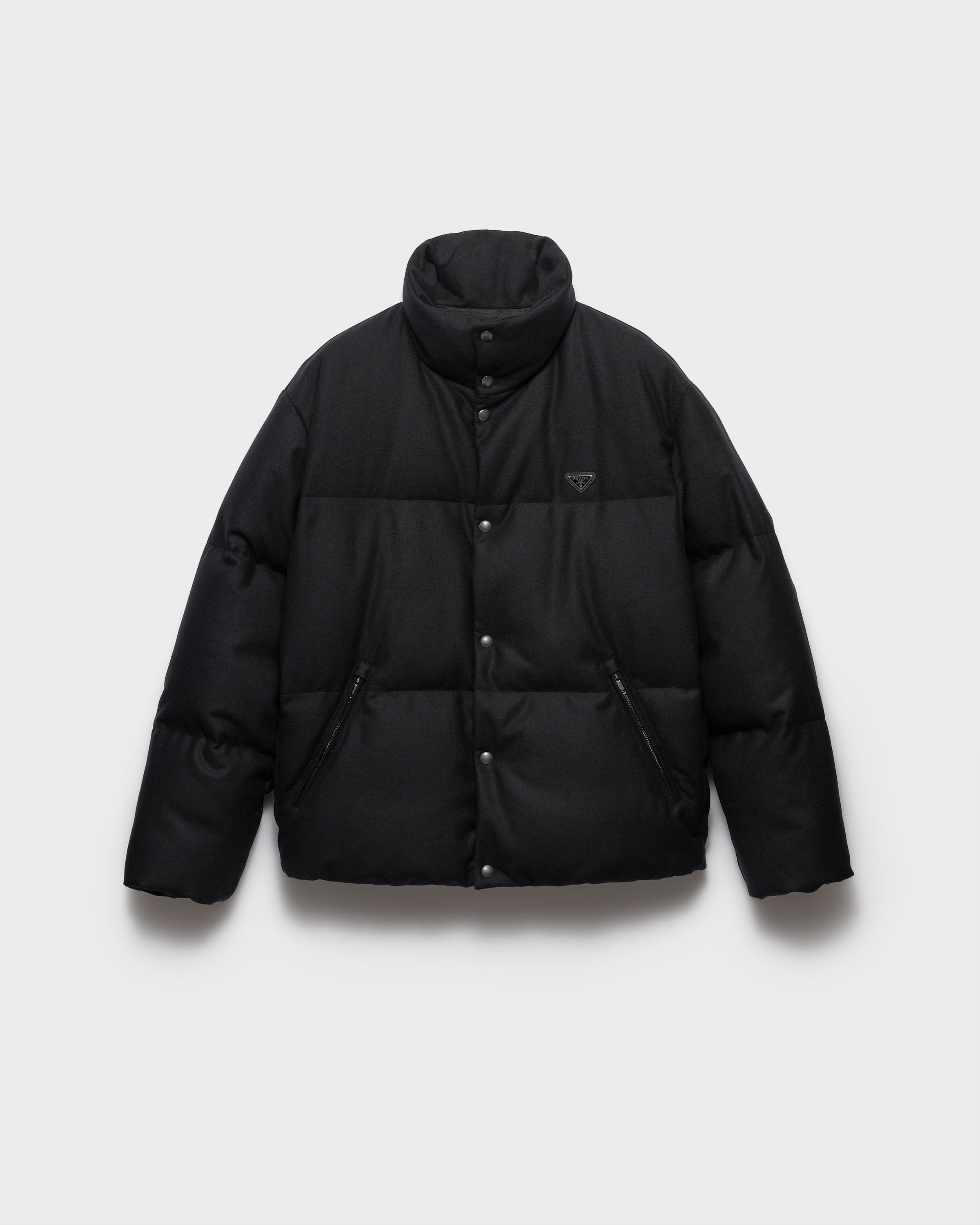 ブラック ミディアムウェイト Re-wool ダウンジャケット | PRADA - 日本