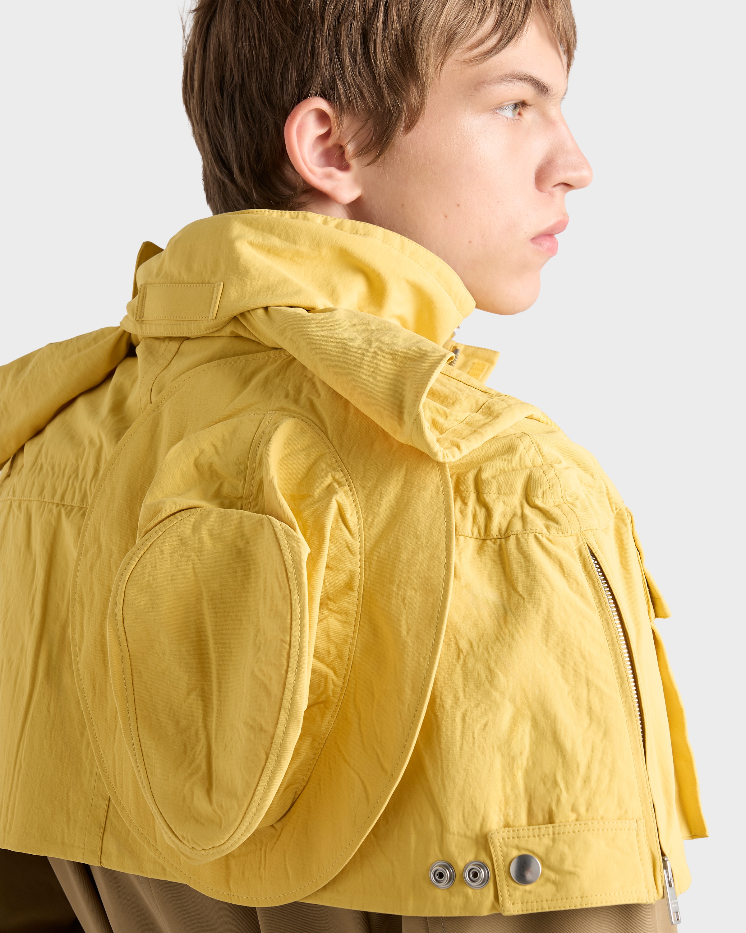 Yellow Technical Fabric Capelet | PRADA - United States