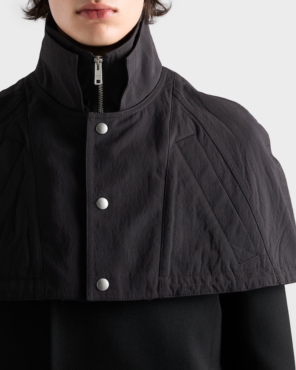Technical fabric capelet - Black Technical fabric capelet - Black