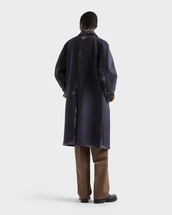 Bonded devoré cotton coat - Navy Bonded devoré cotton coat - Navy