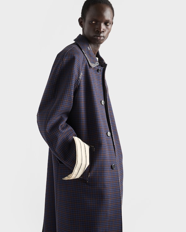 Bonded devoré cotton coat - Navy Bonded devoré cotton coat - Navy