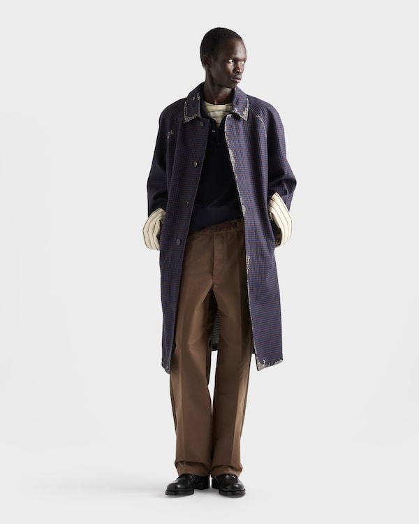 Bonded devoré cotton coat - Navy Bonded devoré cotton coat - Navy