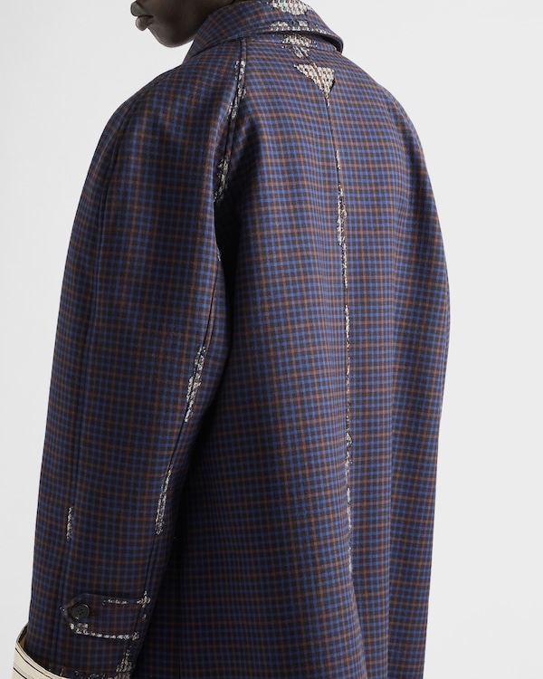 Bonded devoré cotton coat - Navy Bonded devoré cotton coat - Navy