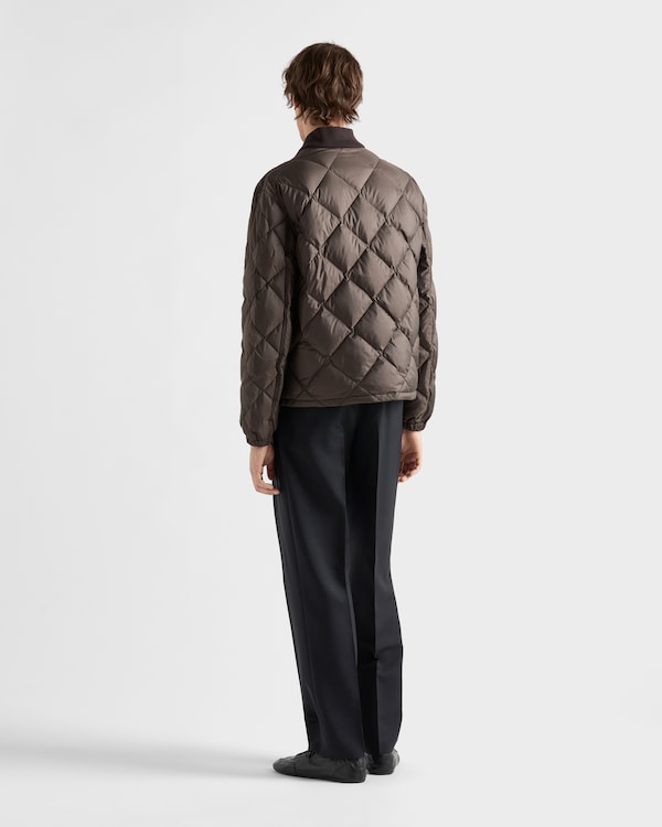 Short technical fabric down jacket - Forest Green Short technical fabric down jacket - Forest Green