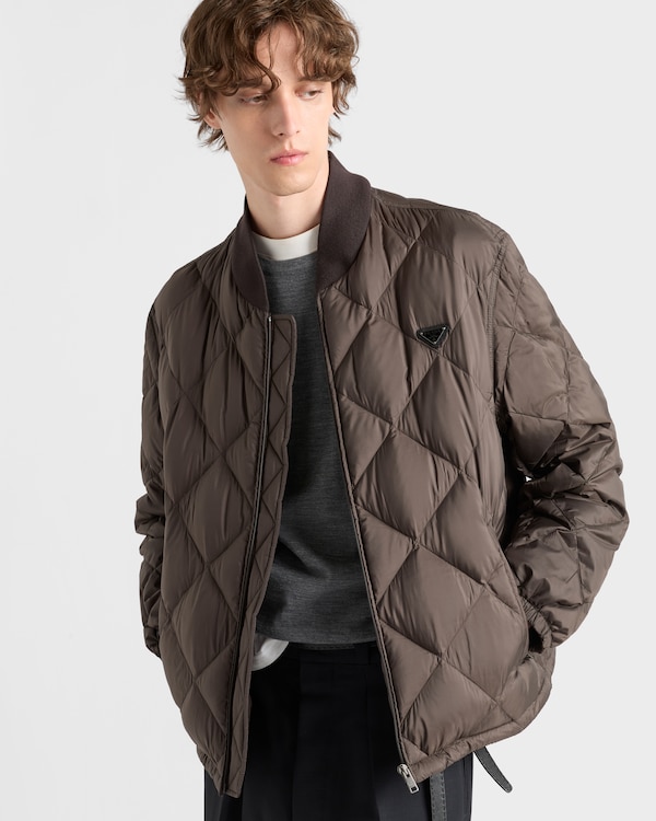 Short technical fabric down jacket - Forest Green Short technical fabric down jacket - Forest Green