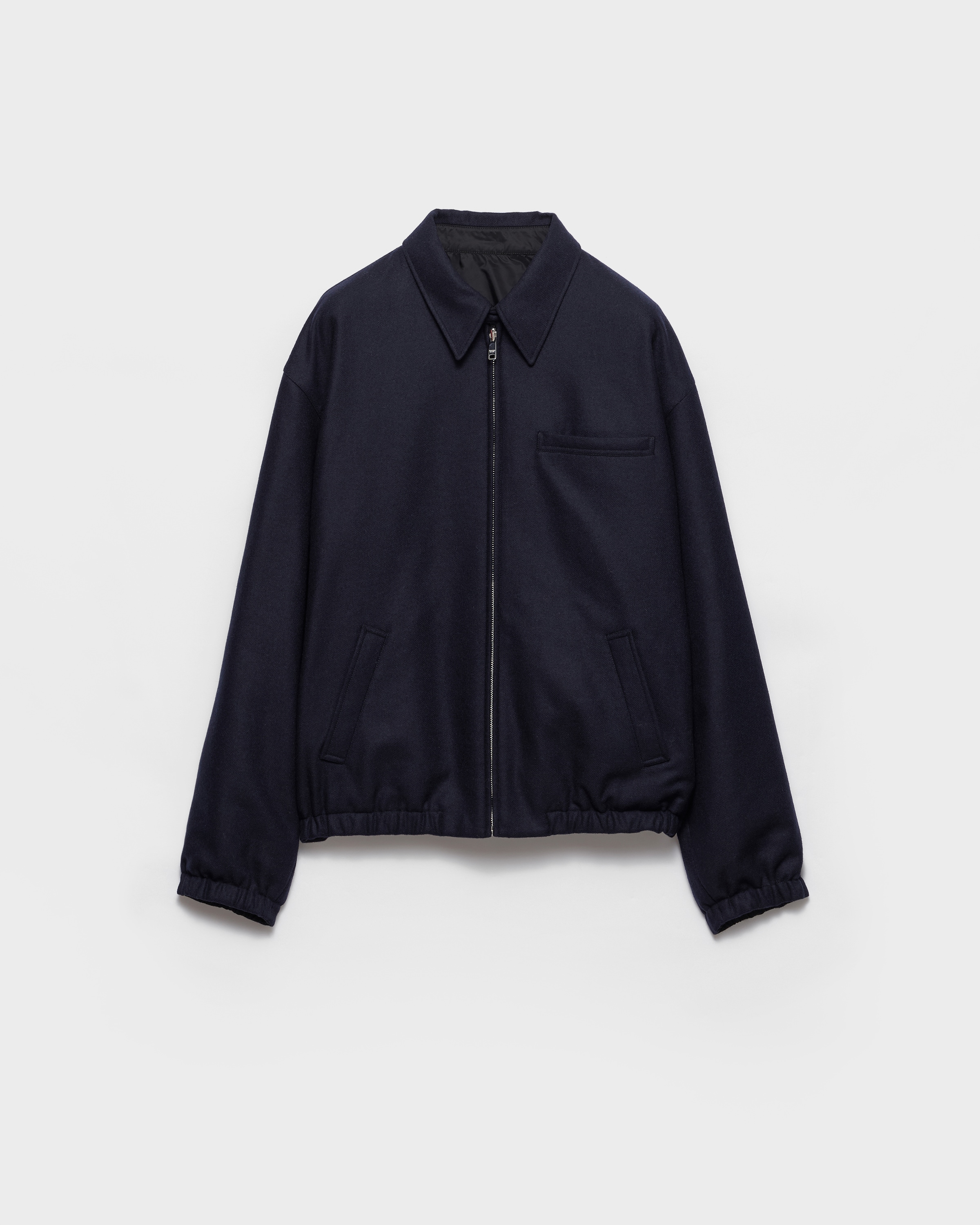 ジャケット・アウター PRADA full zip up short blouson navy xs Navy Re-wool Blouson Jacket | PRADA - United States