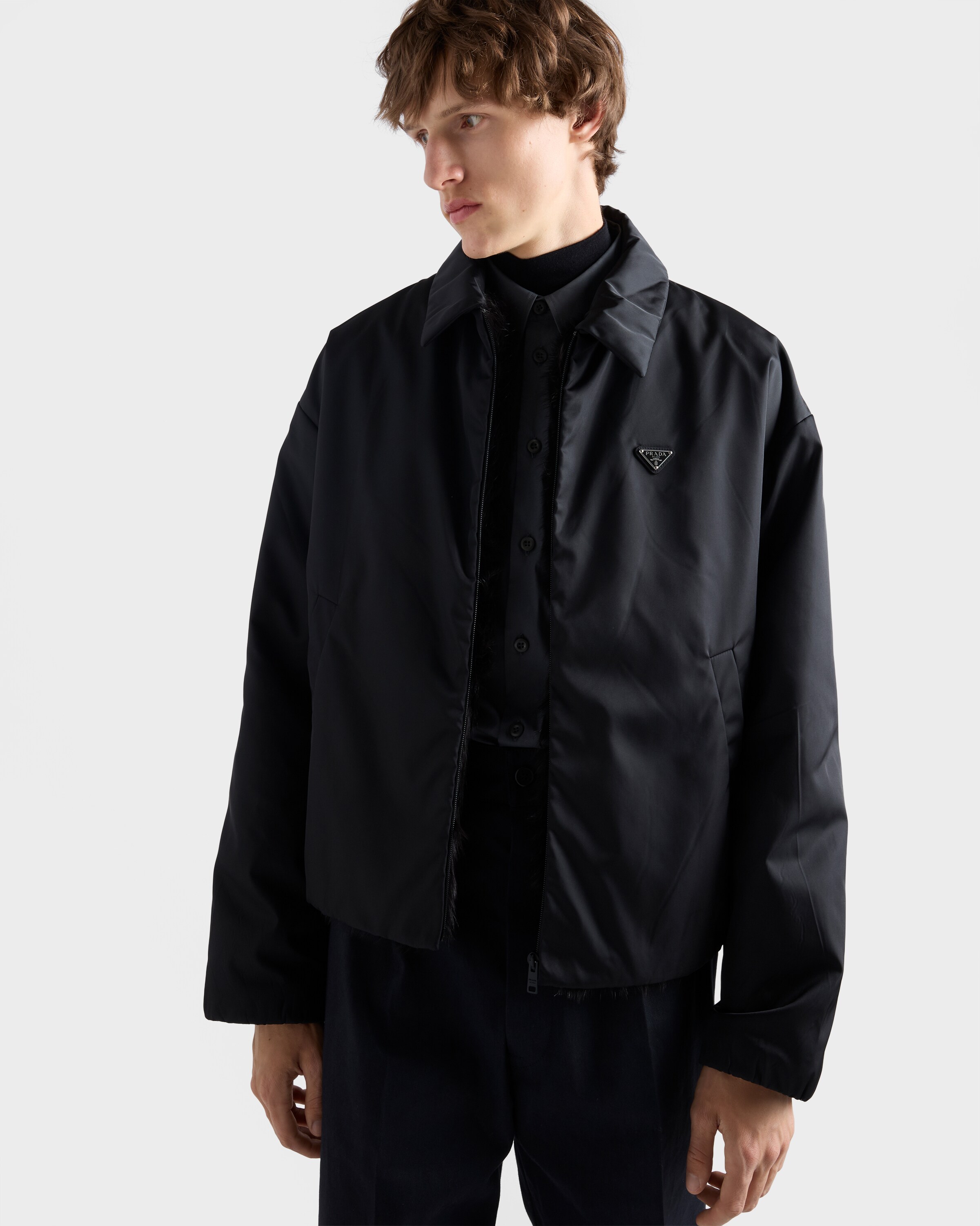 ブラック Re-nylon ジャケット | PRADA - 日本
