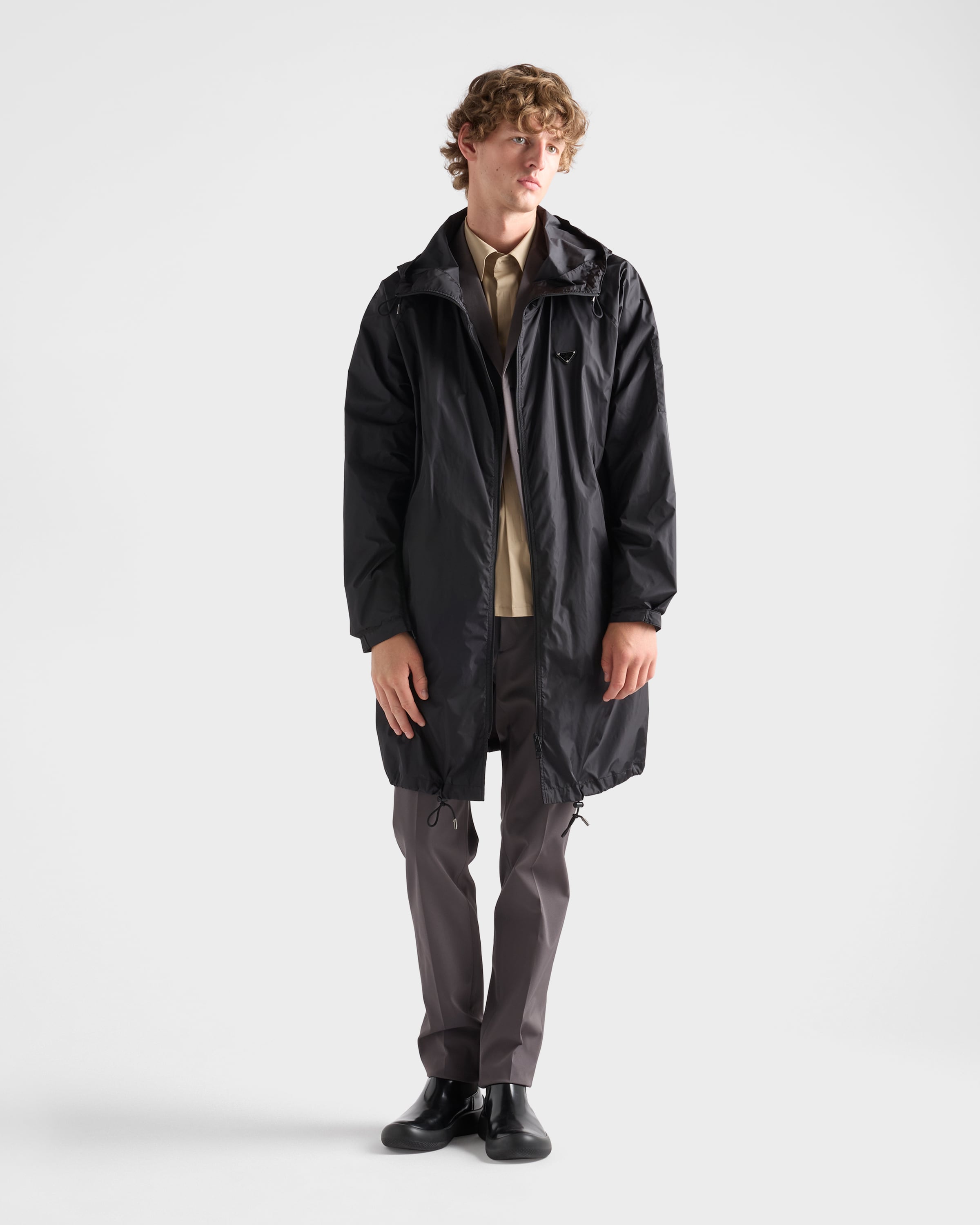 ジャケット・アウター 90s prada tech half coat (xs)black Black Technical Fabric Jacket | PRADA - United States