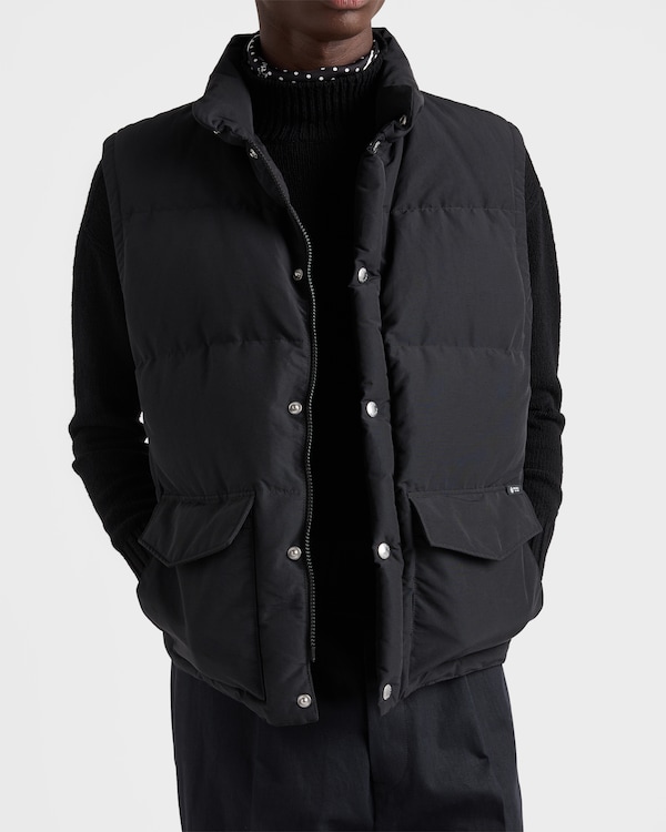 Technical fabric down vest - Black Technical fabric down vest - Black