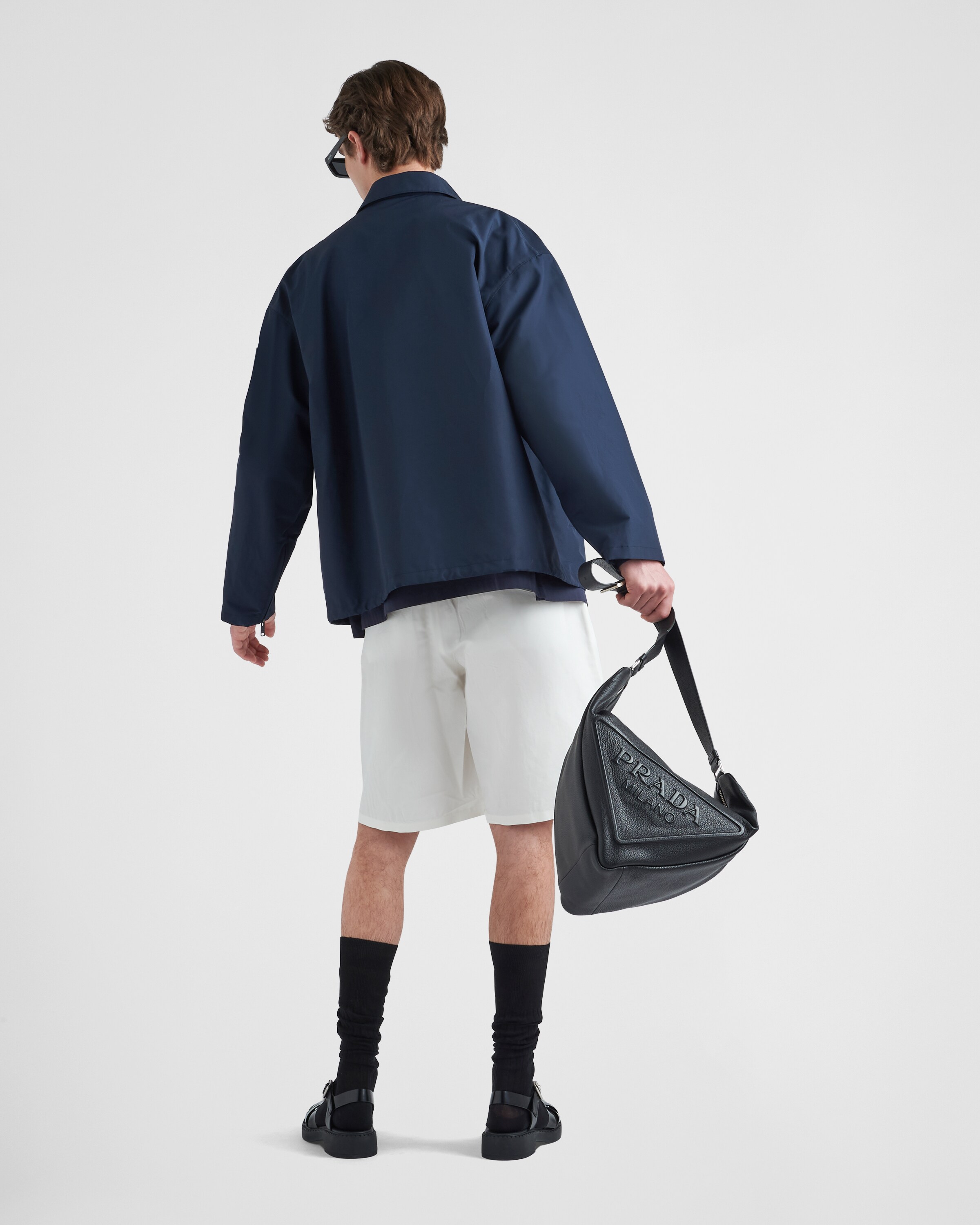 Blue Technicalpoplin Jacket PRADA