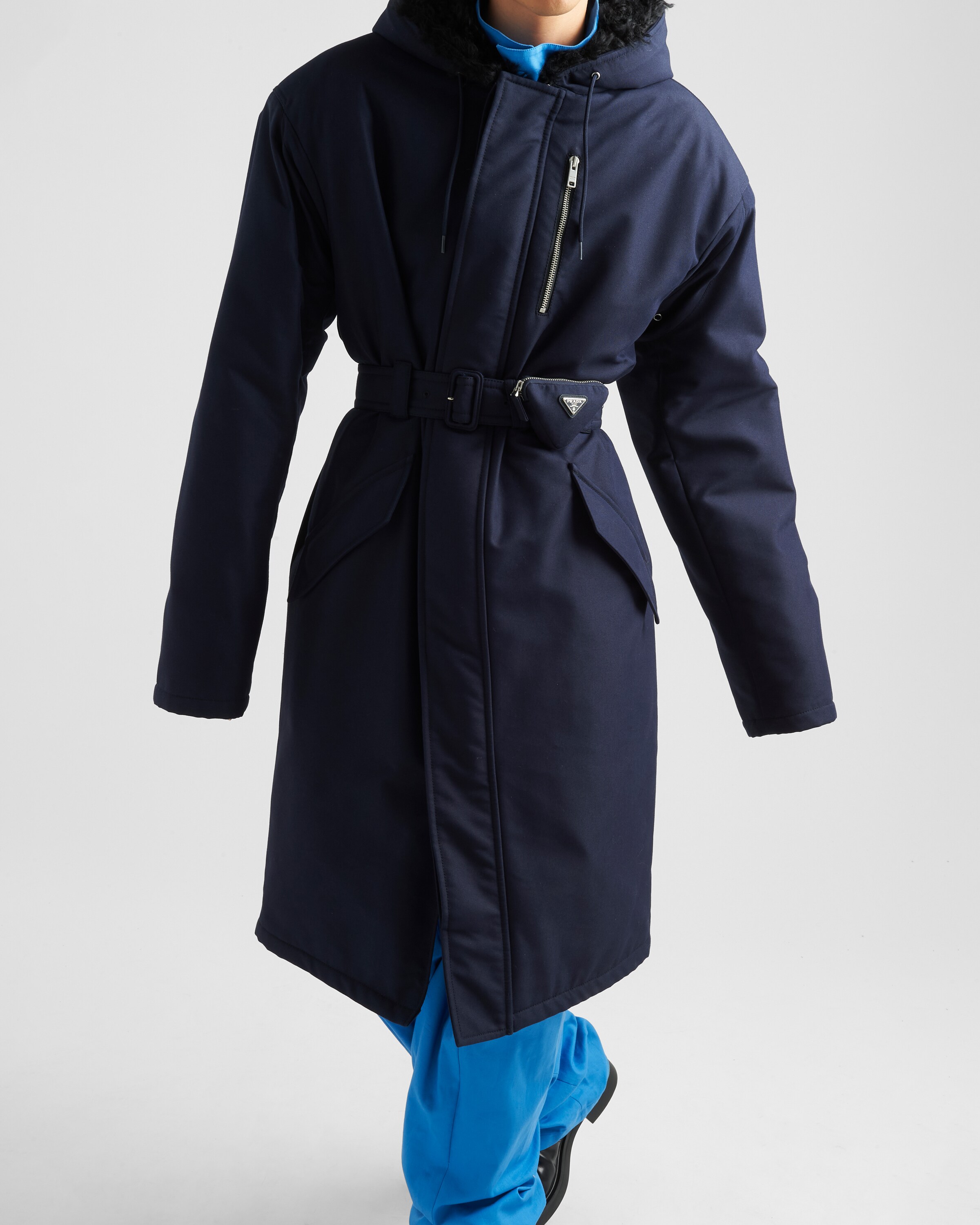 Navy Technical Canvas Raincoat PRADA