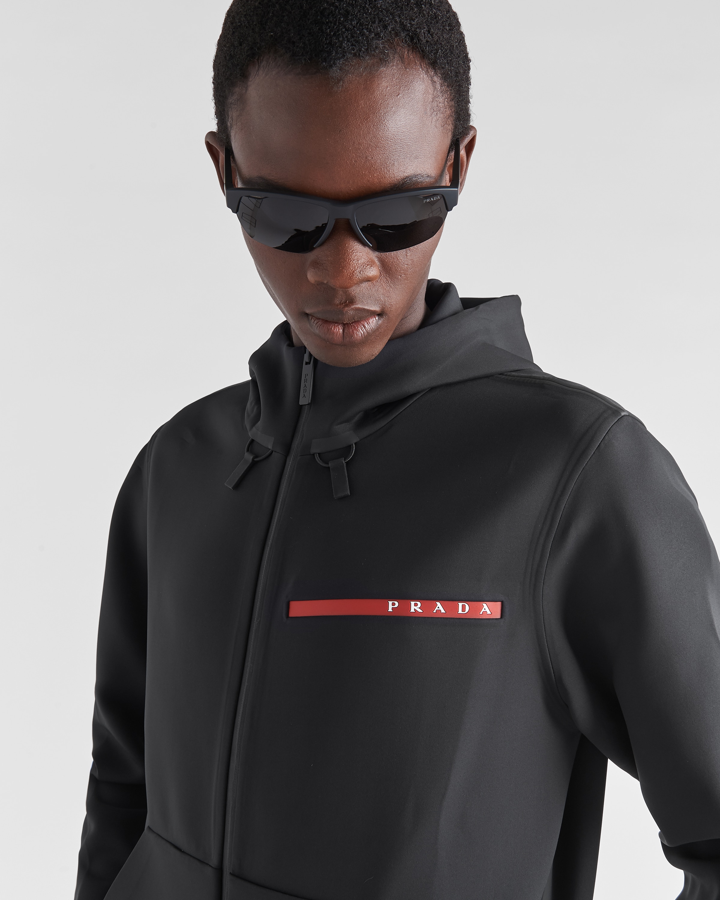 Techninal Black Technical Fabric Hoodie | PRADA