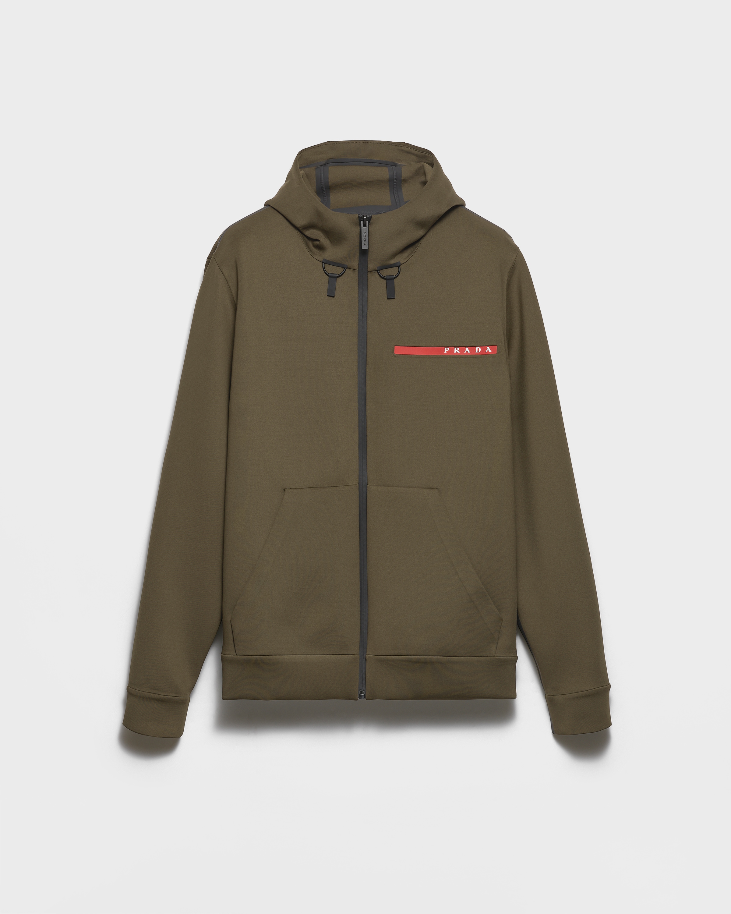 Military Green Technical Fabric Hoodie | PRADA