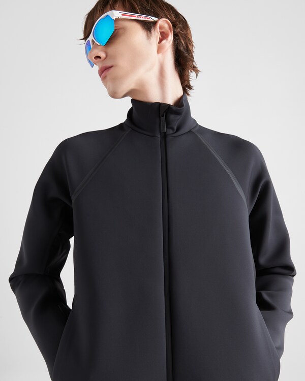 Recycled double jersey zip-up jacket Recycled double jersey zip-up jacket