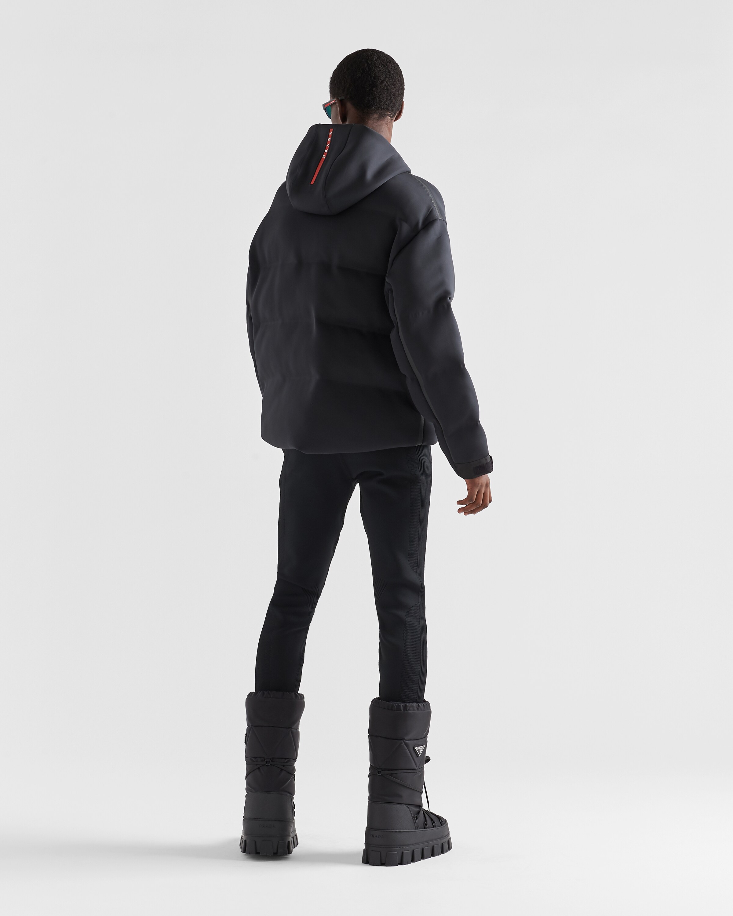 Black Padded Recycled Double Jersey Jacket PRADA