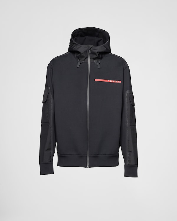 セール 一番安い Black PRADA | hoodie jersey double Recycled トップス