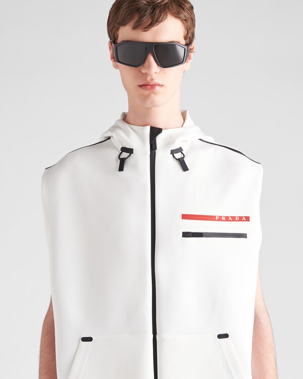 Recycled technical jersey hoodie with heat-sealed tape Recycled technical jersey hoodie with heat-sealed tape