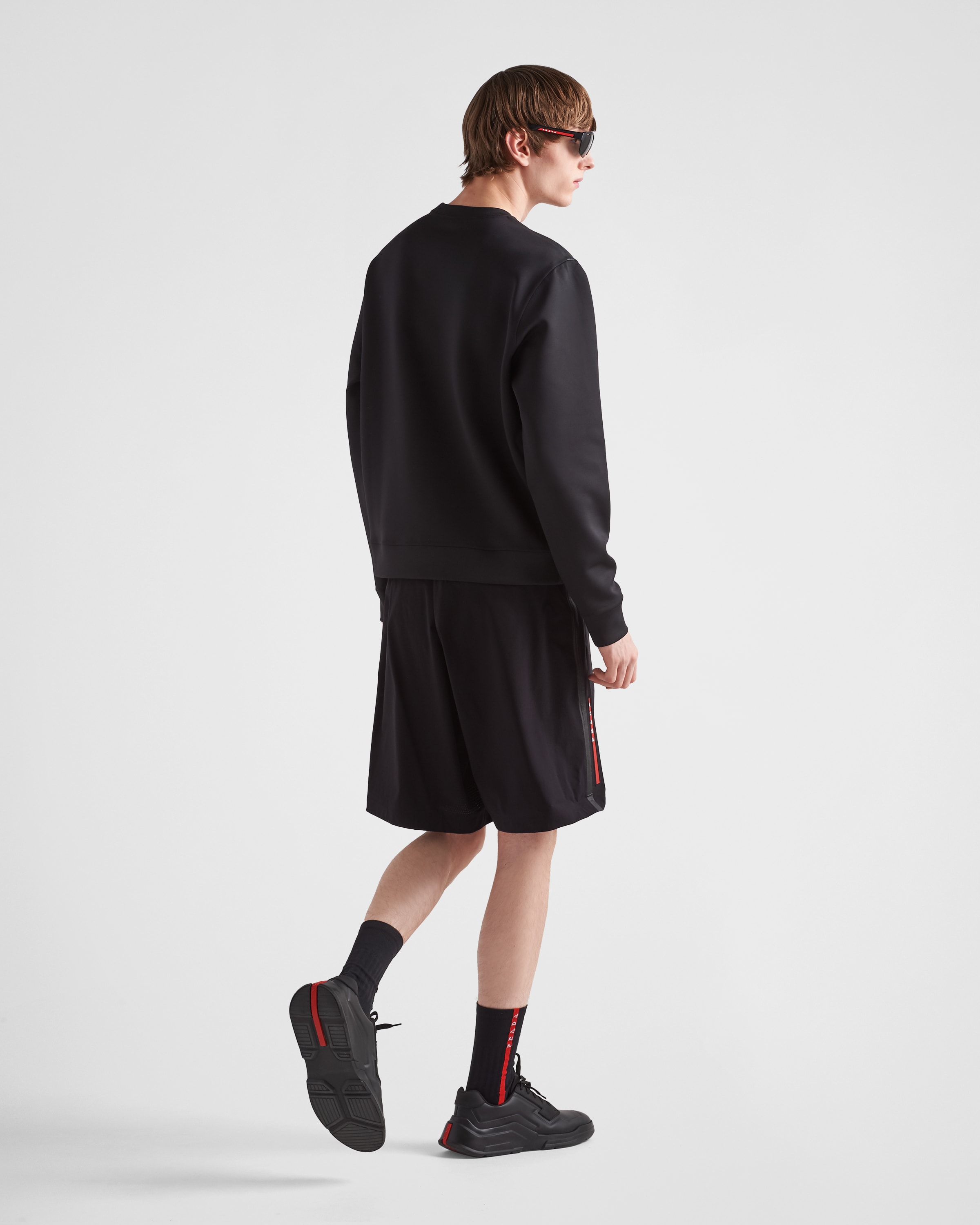 Black Technical fabric sweatshirt | PRADA